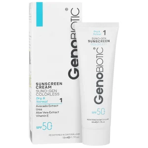 کرم ضد آفتاب پوست خشک SPF50 سانوژن ژنوبایوتیک